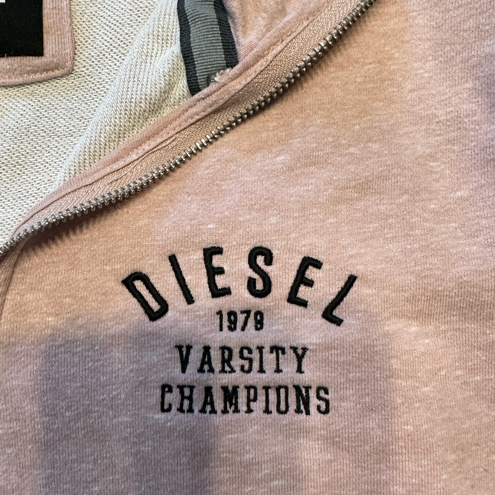 Diesel pink half zip sweater